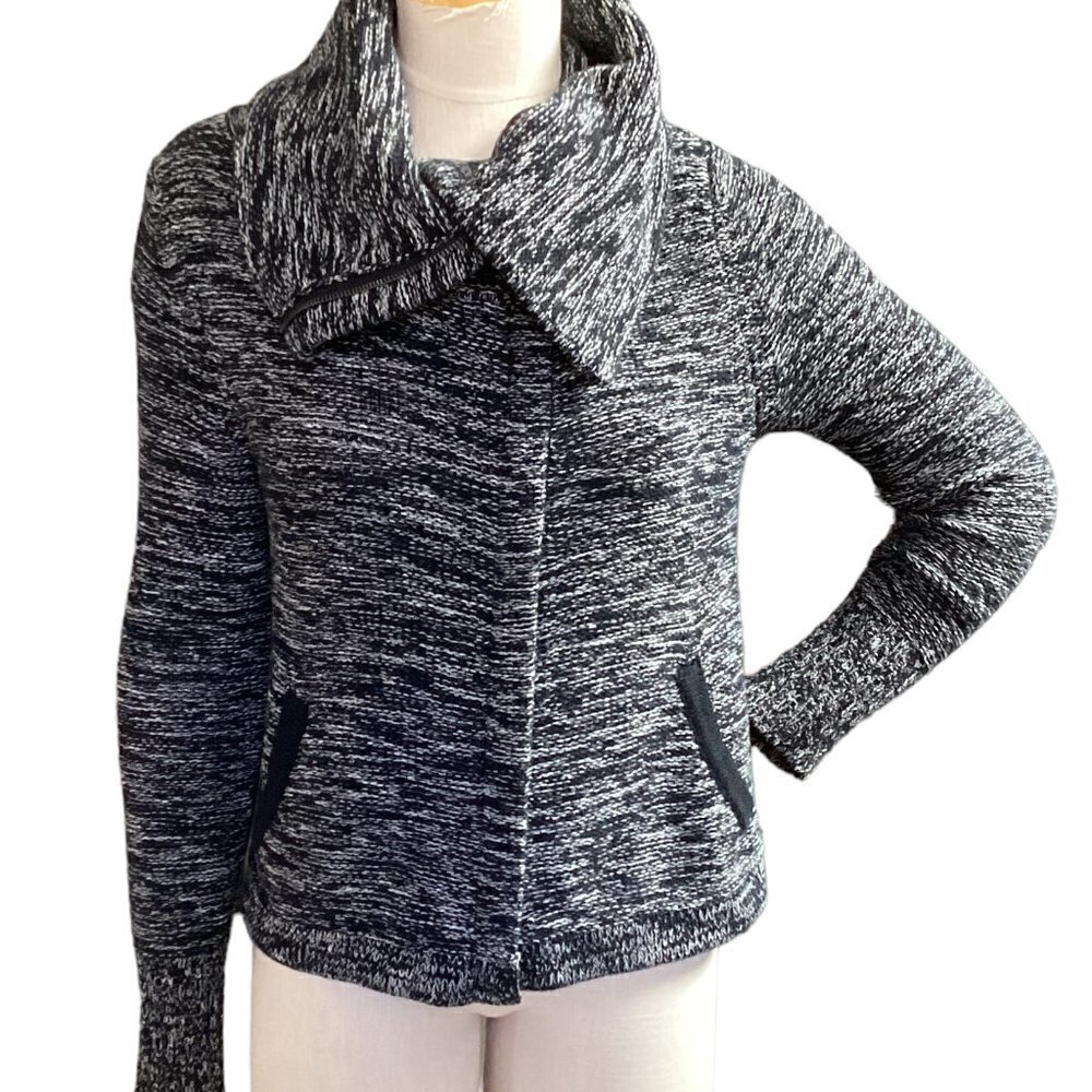 American Eagle Outfitters Full Zip Cotton Sweater Sz M Black #45L